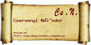 Cservenyi Nándor névjegykártya