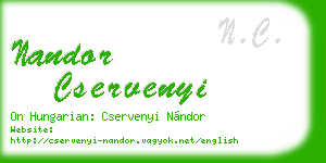 nandor cservenyi business card